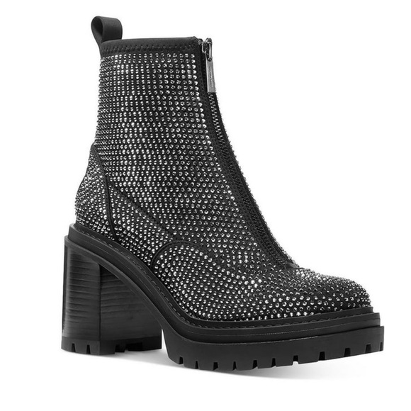 Silver Embellished Combat Boot - Picture 1 of 12